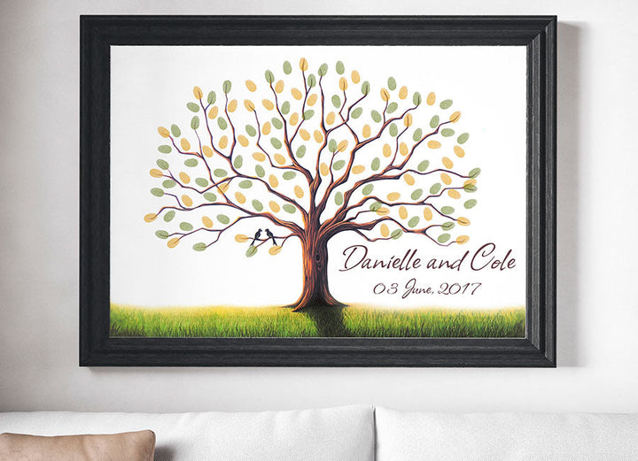 Vibrant Colored Wedding Fingerprint Tree