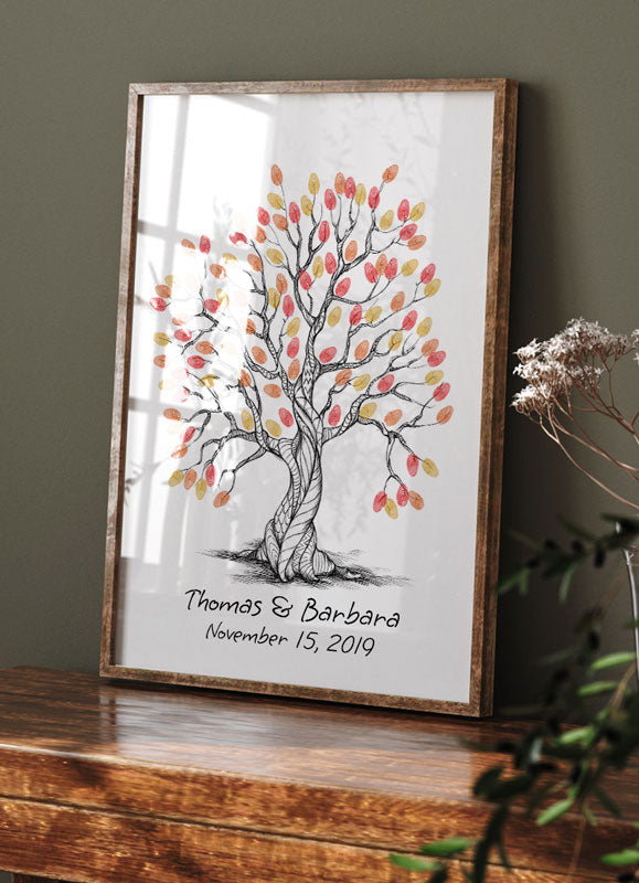 Vintage Fingerprint Guestbook Tree