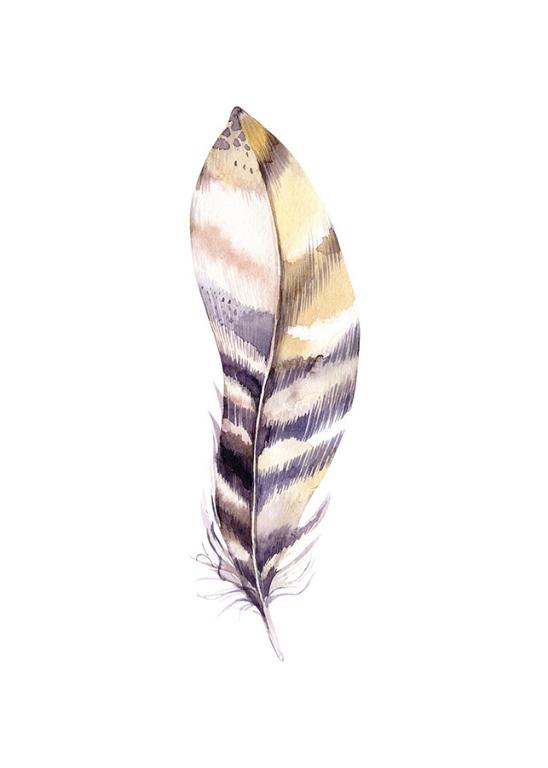 Watercolor Feather Art Print – Elegant Nature Decor