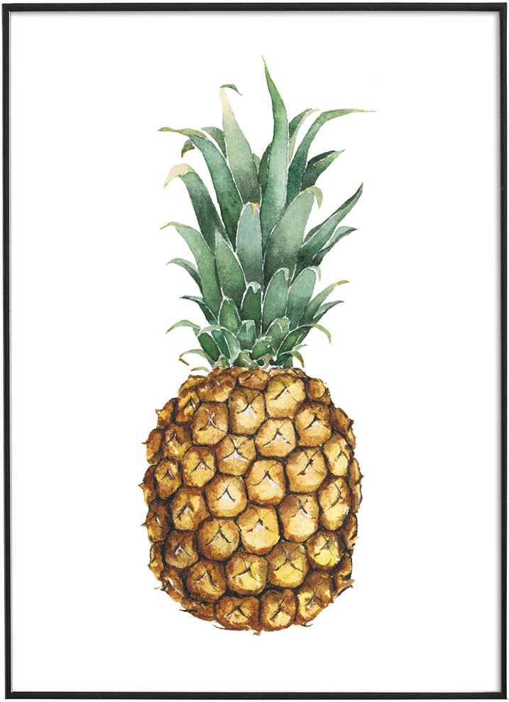 PINEAPPLE WATERCOLOR POSTERPosterFinger Art PrintsMARY & FAP