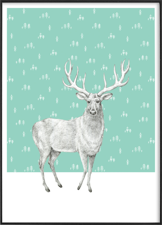 DEER SKETCH POSTERPosterFinger Art PrintsMARY & FAP