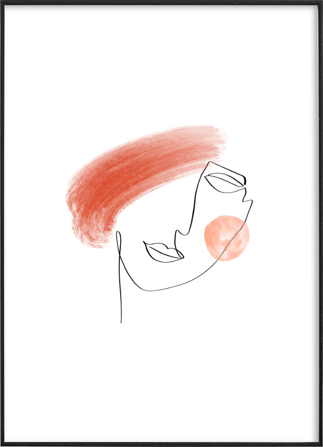 FACE LINE ART POSTERPosterFinger Art PrintsMARY & FAP