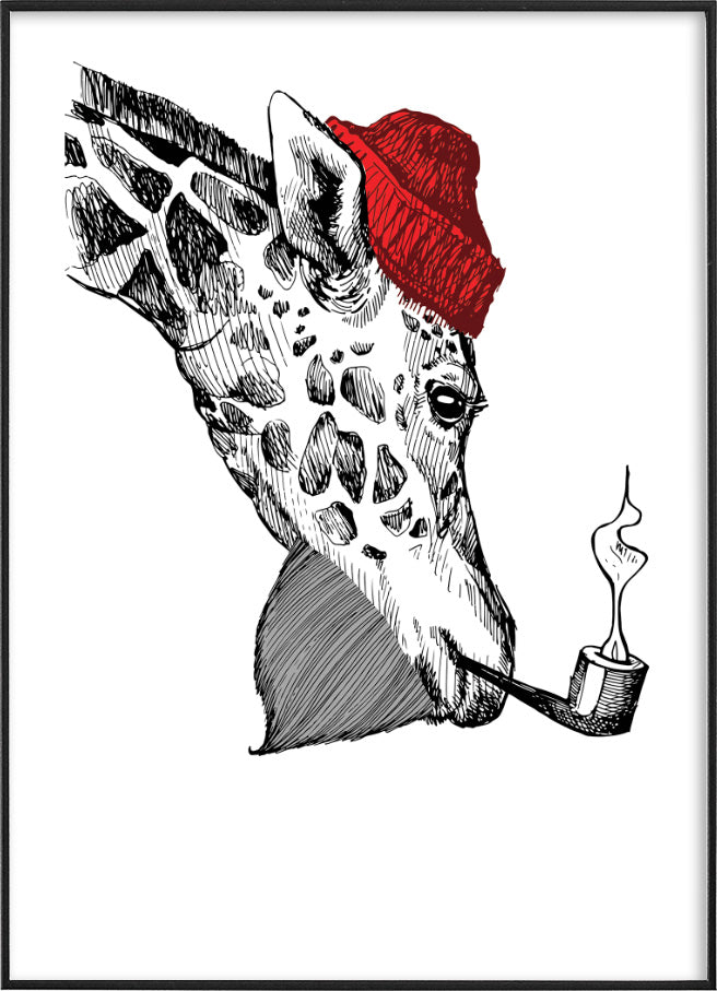 GIRAFFE SKETCH ARTPosterFinger Art PrintsMARY & FAP