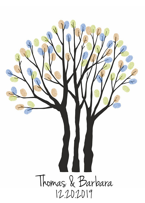Sketched Fingerprint Guestbook Tree N7Guest BooksMARY & FAPMARY & FAP