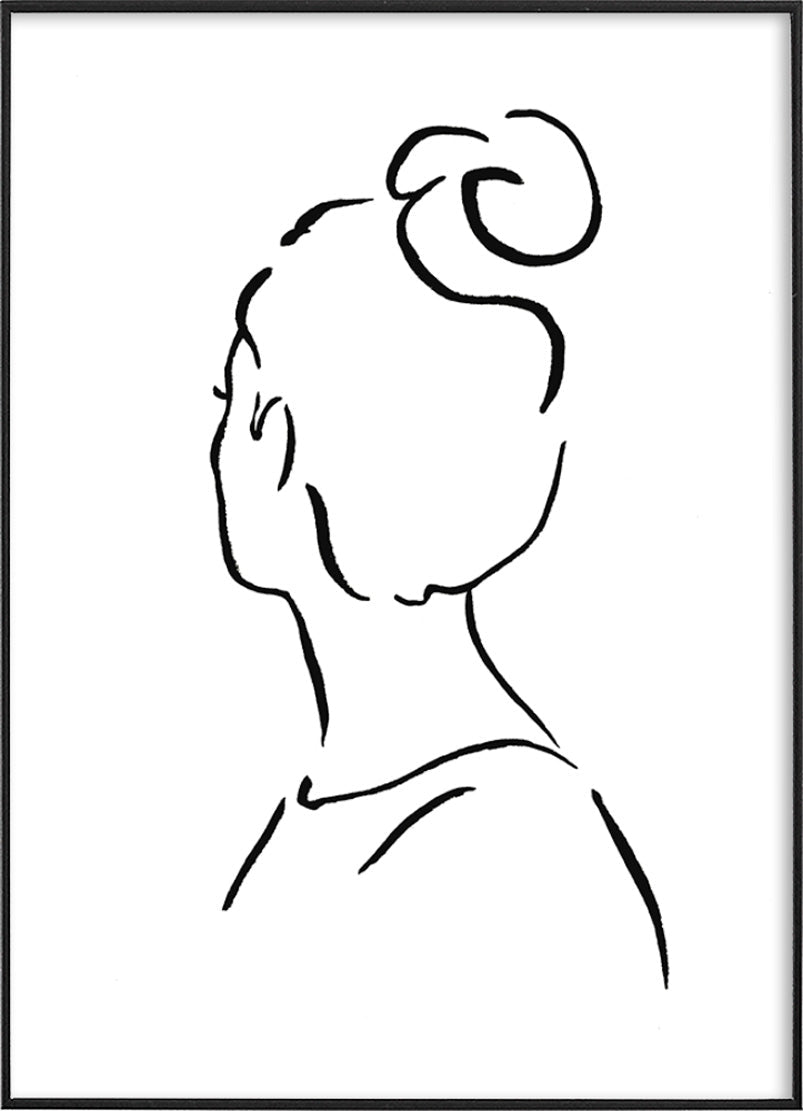Women Brushstroke line Art PosterPosterMARY&FAPMARY & FAP